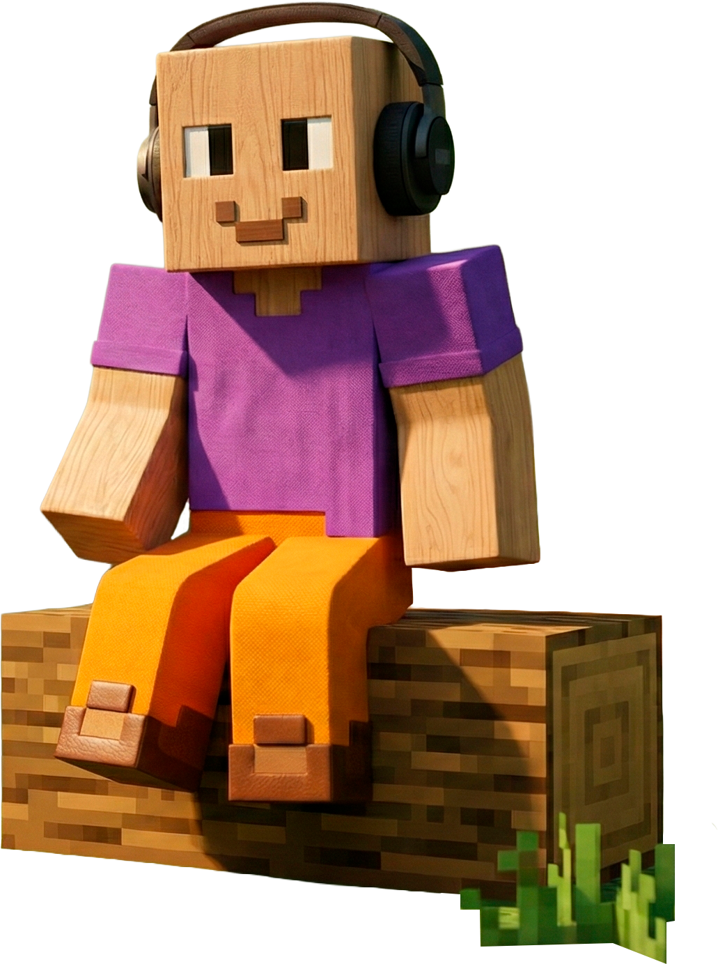 Estudante no universo Minecraft